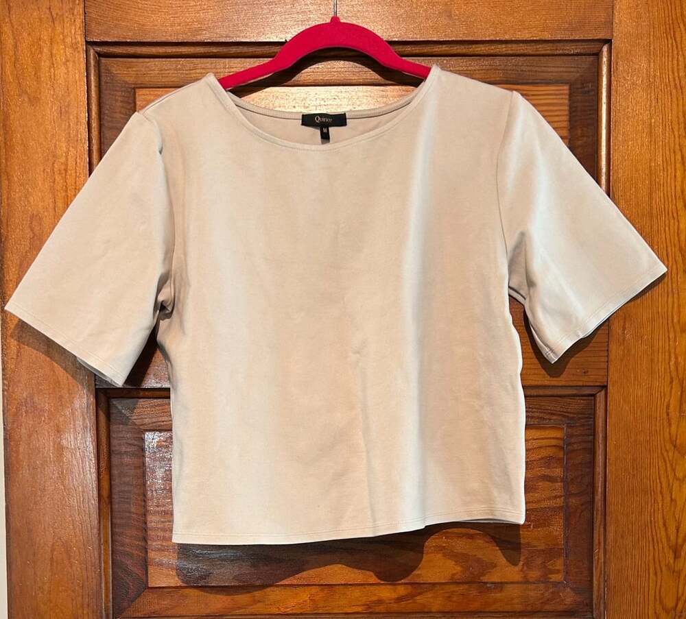 Quince Ultra-Stretch Ponte Short Sleeve Top